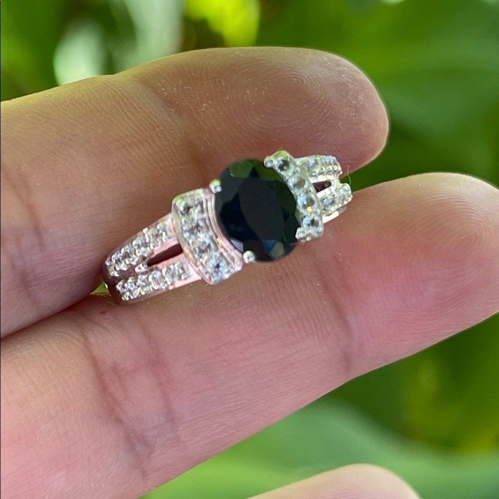 NWT Genuine Natural Blue Sapphire 1.40ct & White Topaz .14 Gemstone 925 Silver 7 - Picture 12 of 13